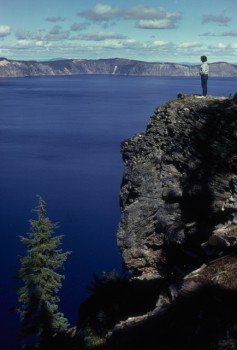 Woman Overlooking Crater Lake, OR